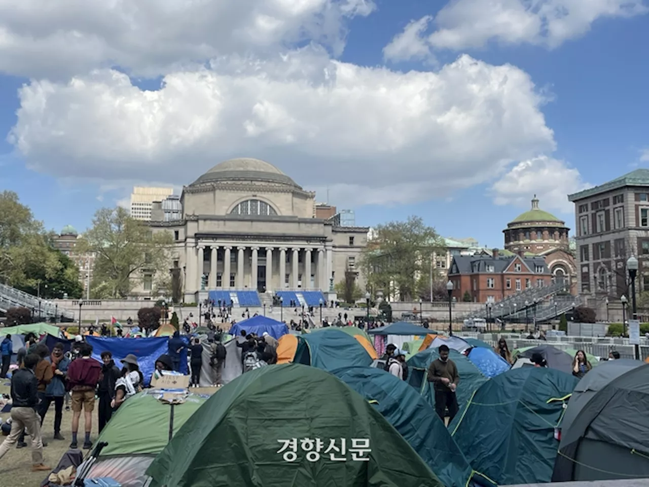 [르포] “제노사이드 반대는 학생 의무” “이스라엘 멈추게 할 이는 바이든 뿐”