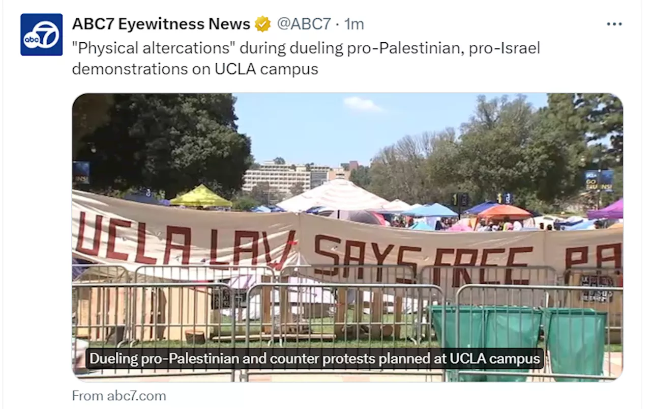 Dueling Pro-Palestine, Pro-Israel protests get heated at UCLA