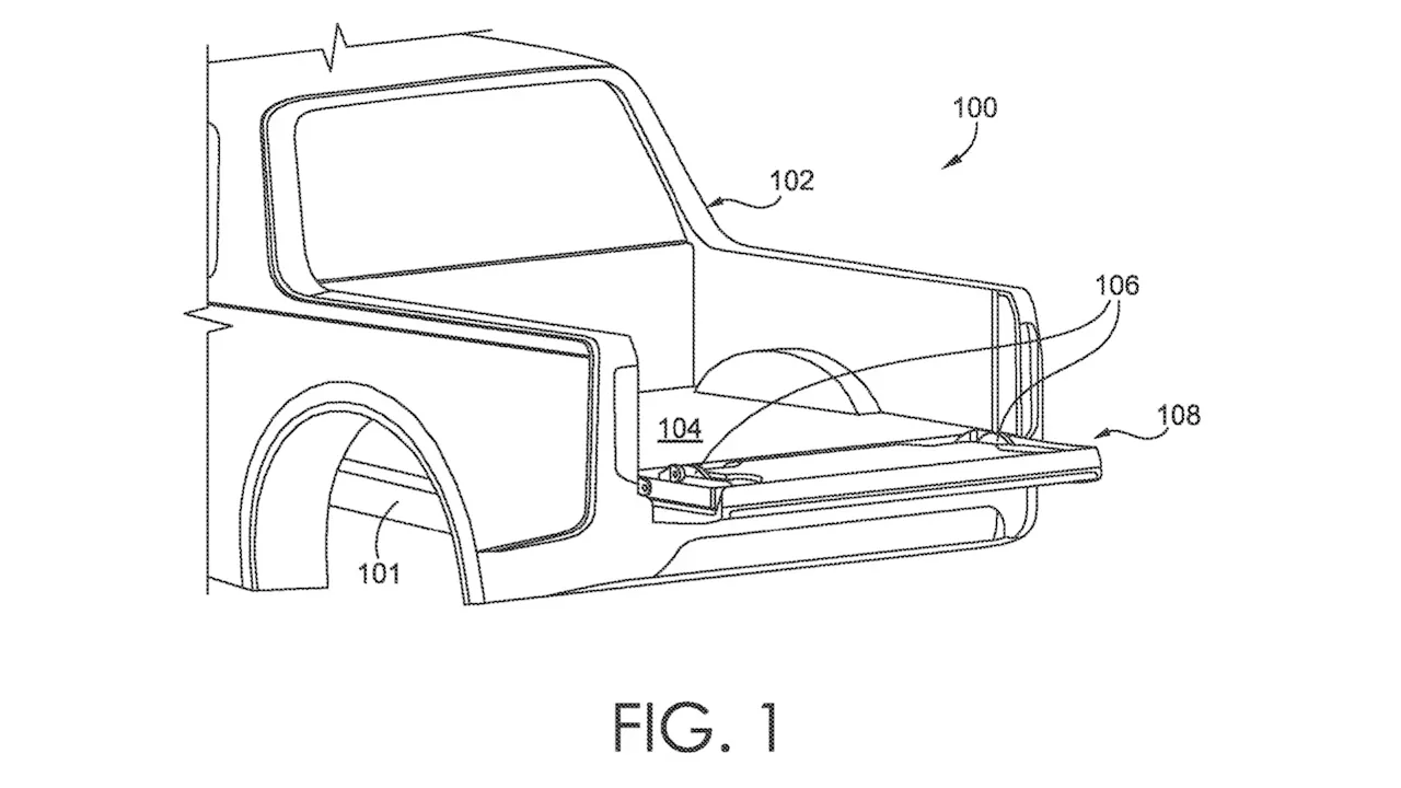 Rivian explores tailgate with built-in workbench