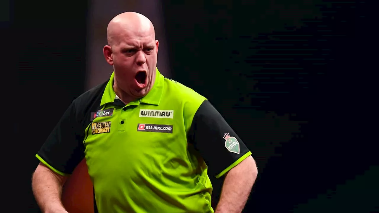 Van Gerwen veel te sterk voor De Zwaan in jacht op vijfde titel in Oostenrijk