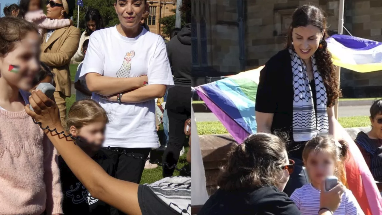 School-age children attend pro-Palestine protest at University of Sydney