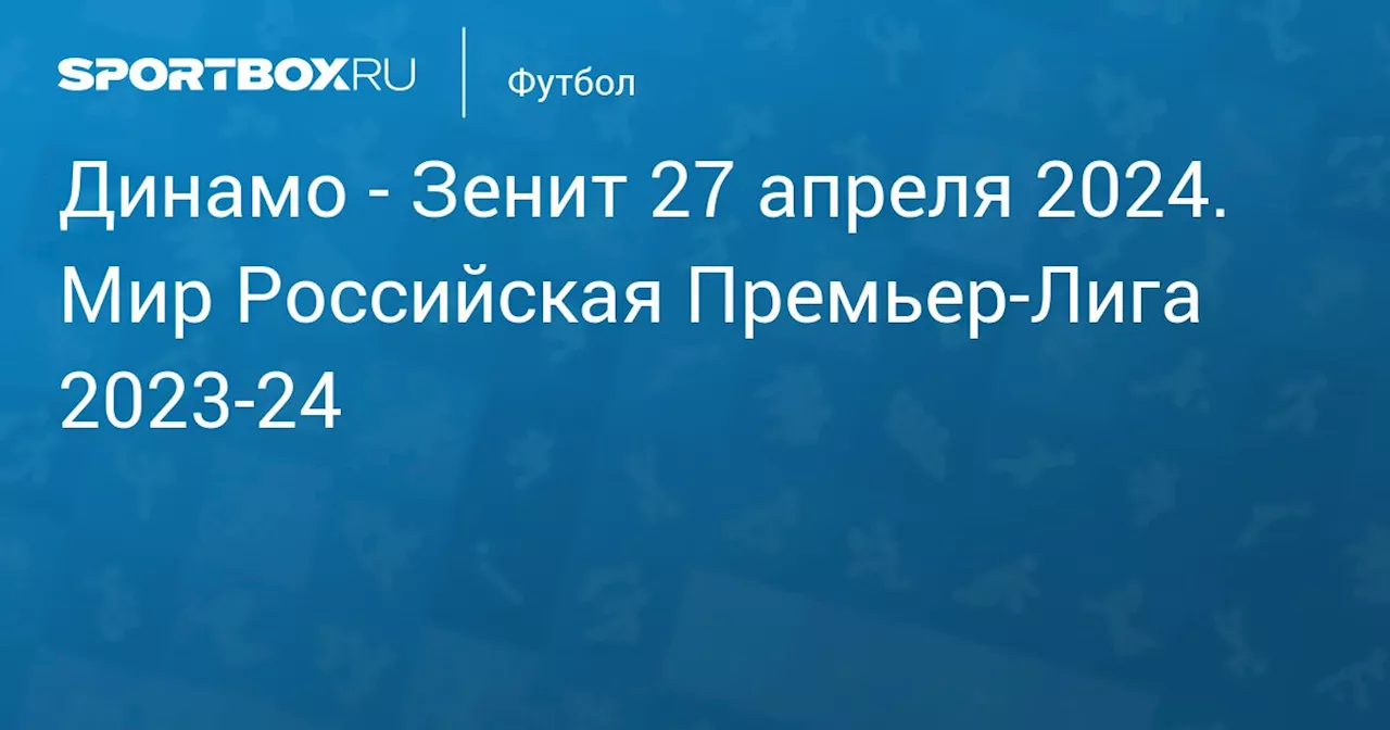 Зенит 28 апреля. Мир Российская Премьер-Лига 2023-24. Протокол матча