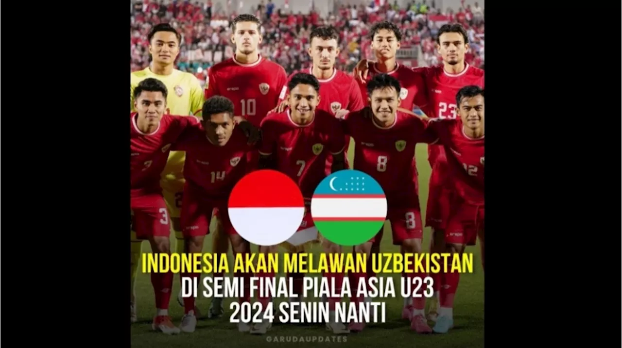 Jadwal dan Lokasi Nobar Semifinal Piala Asia U23 Indonesia vs Uzbekistan di Jogja, Jateng, Jatim