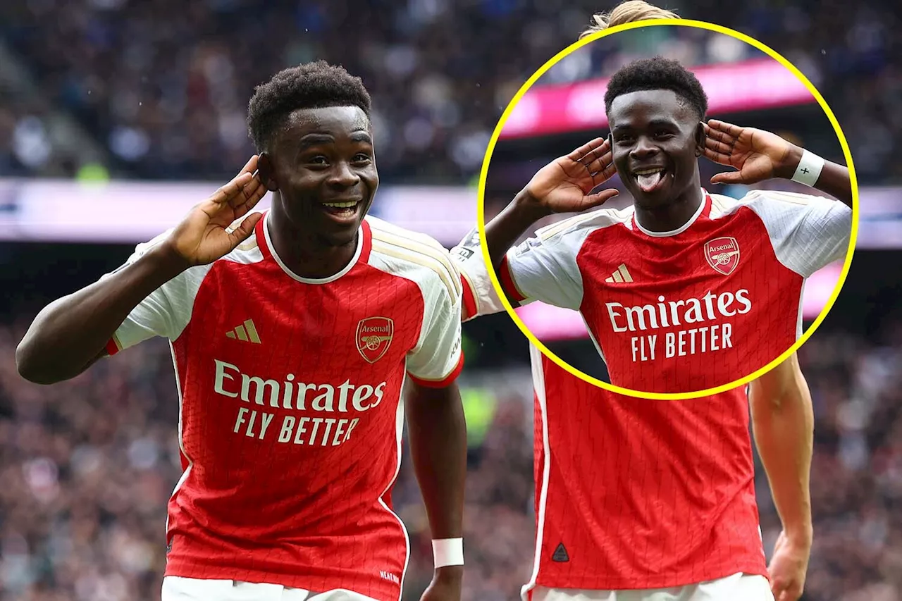 Bukayo Saka cups his ears at Tottenham fans as he doubles Arsenal lead as Gunners run riot in north London...