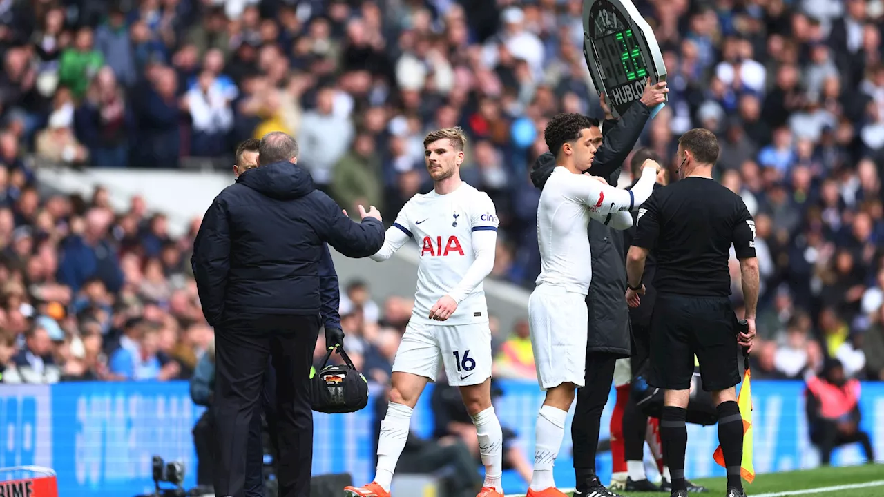 Timo Werner forced off after just 31 minutes of north London derby in major Tottenham injury blow...