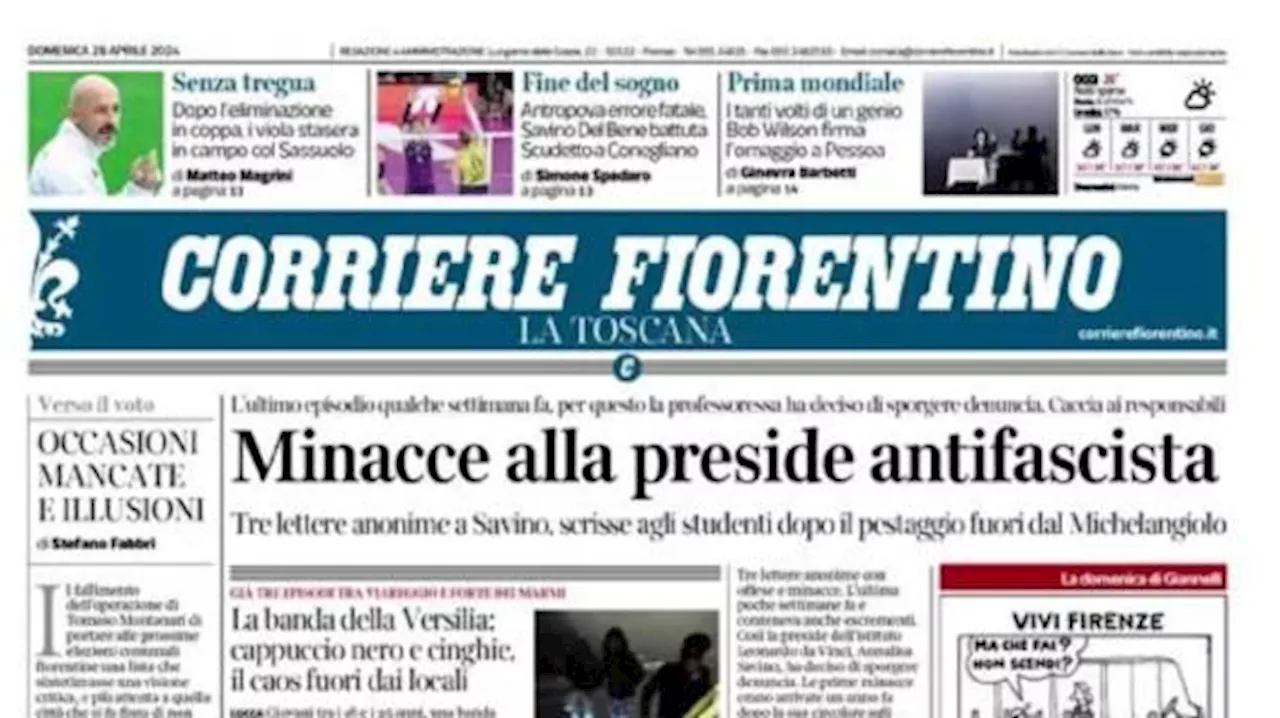 Il Corriere Fiorentino: 'La coppa alle spalle, viola in campo per dimenticare Bergamo'