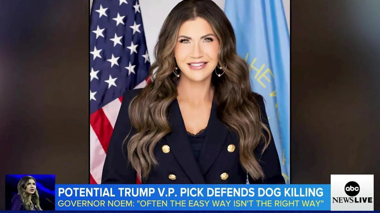 Kristi Noem defends decision to shoot her dog: 'I can understand why some people are upset'