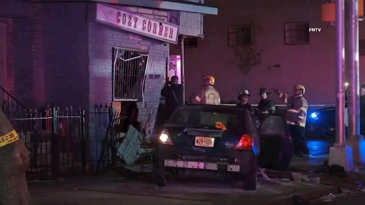 3 injured when carjacked vehicle slams into Newark bar