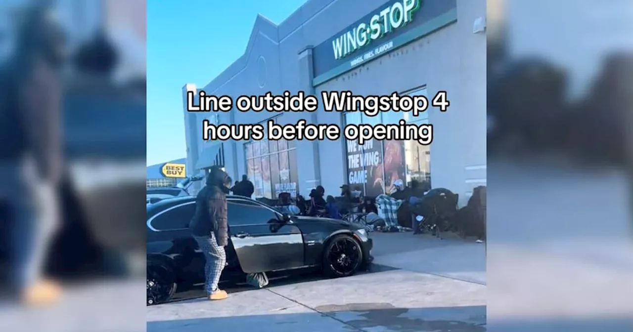 People camped outside of new Mississauga Wingstop location for hours on opening day