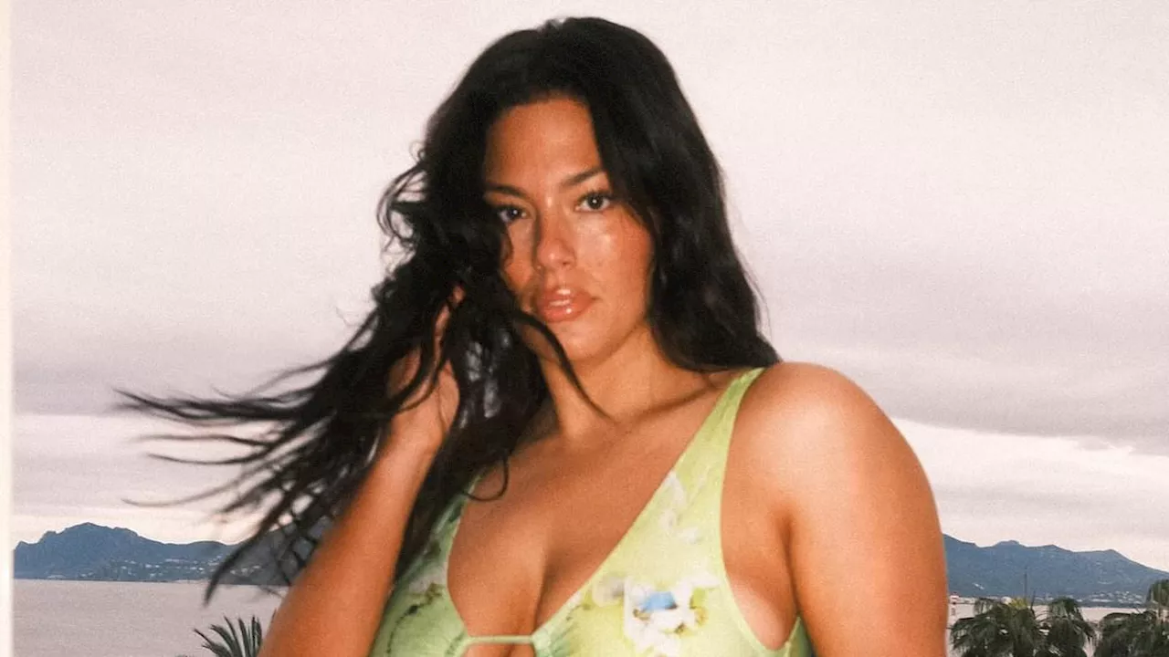 Ashley Graham puts on a busty display in a bathing suit in Cannes