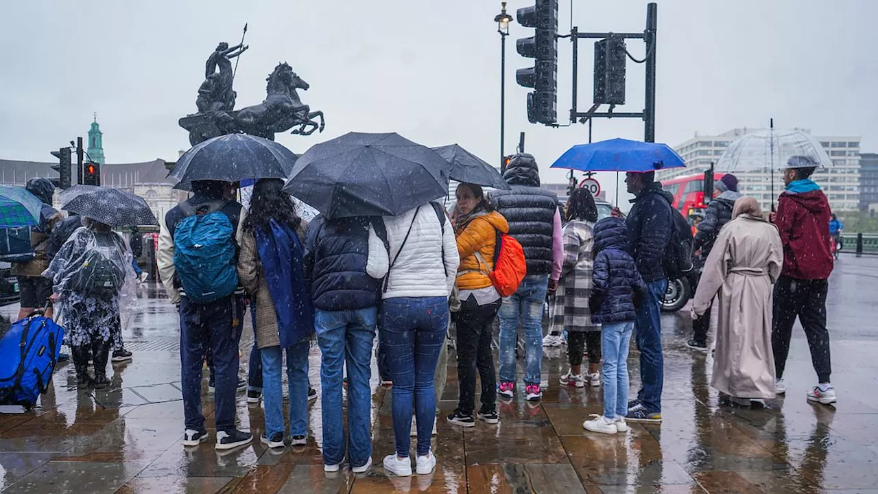 UK weather forecast: Washout continues as map shows where heavy rain and brisk cold winds will...