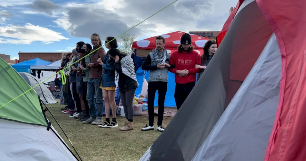 Sunday evening marks the fourth night of protesters camped on Auraria's Tivoli Quad