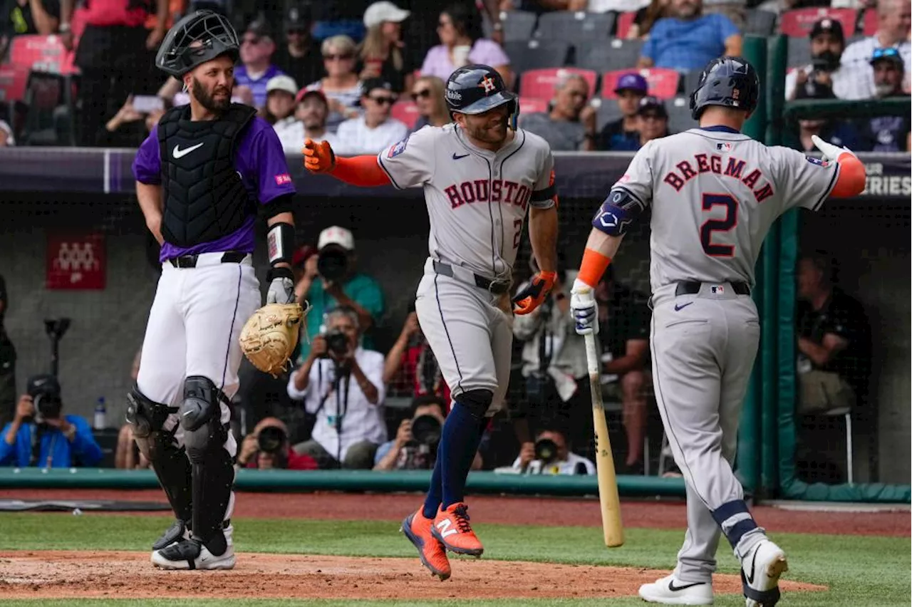 Kyle Tucker homers as the Astros beat the Rockies, 8-2, in Mexico City