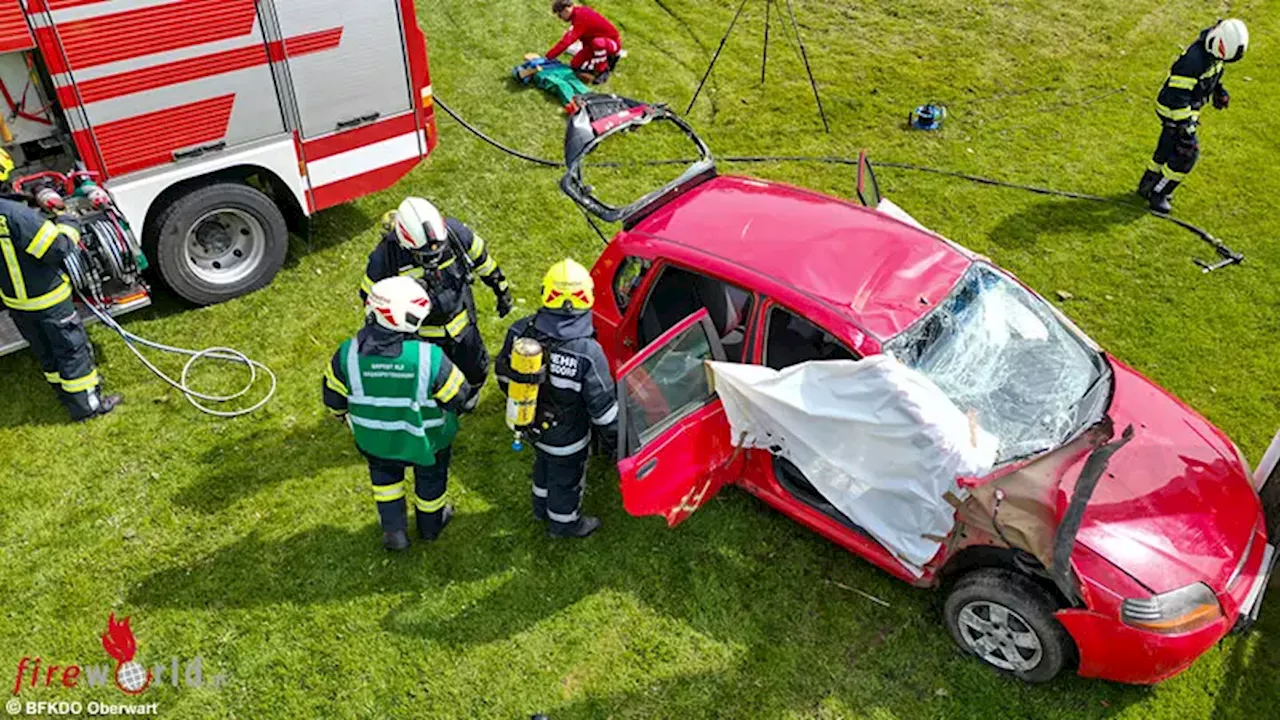 Bgld: Atemschutzübung des Abschnitts IX Bezirk Oberwart mit sieben Feuerwehren in Jabing