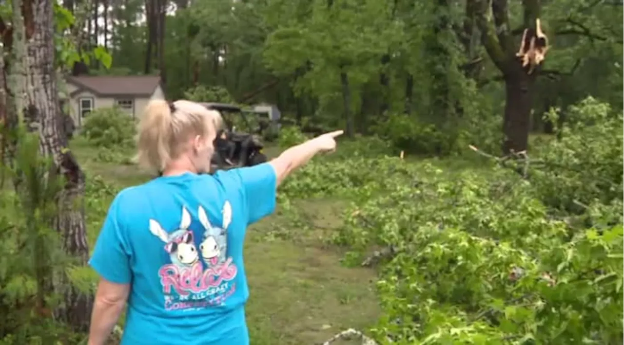 ‘I was screaming’: Trinity County family huddles in hallway as violent storm flattens neighbor’s home