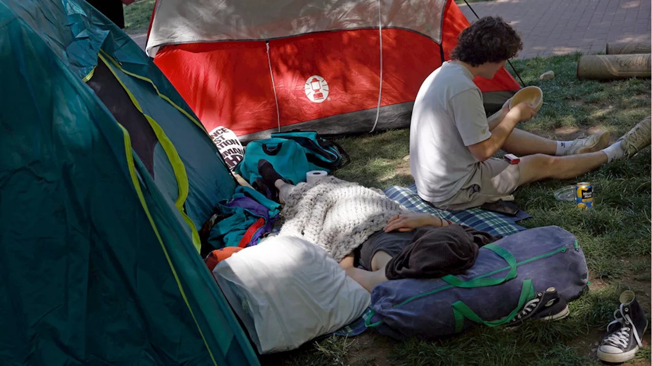 Anti-Israel protesters at wealthy private university asking for 'hot food' donations