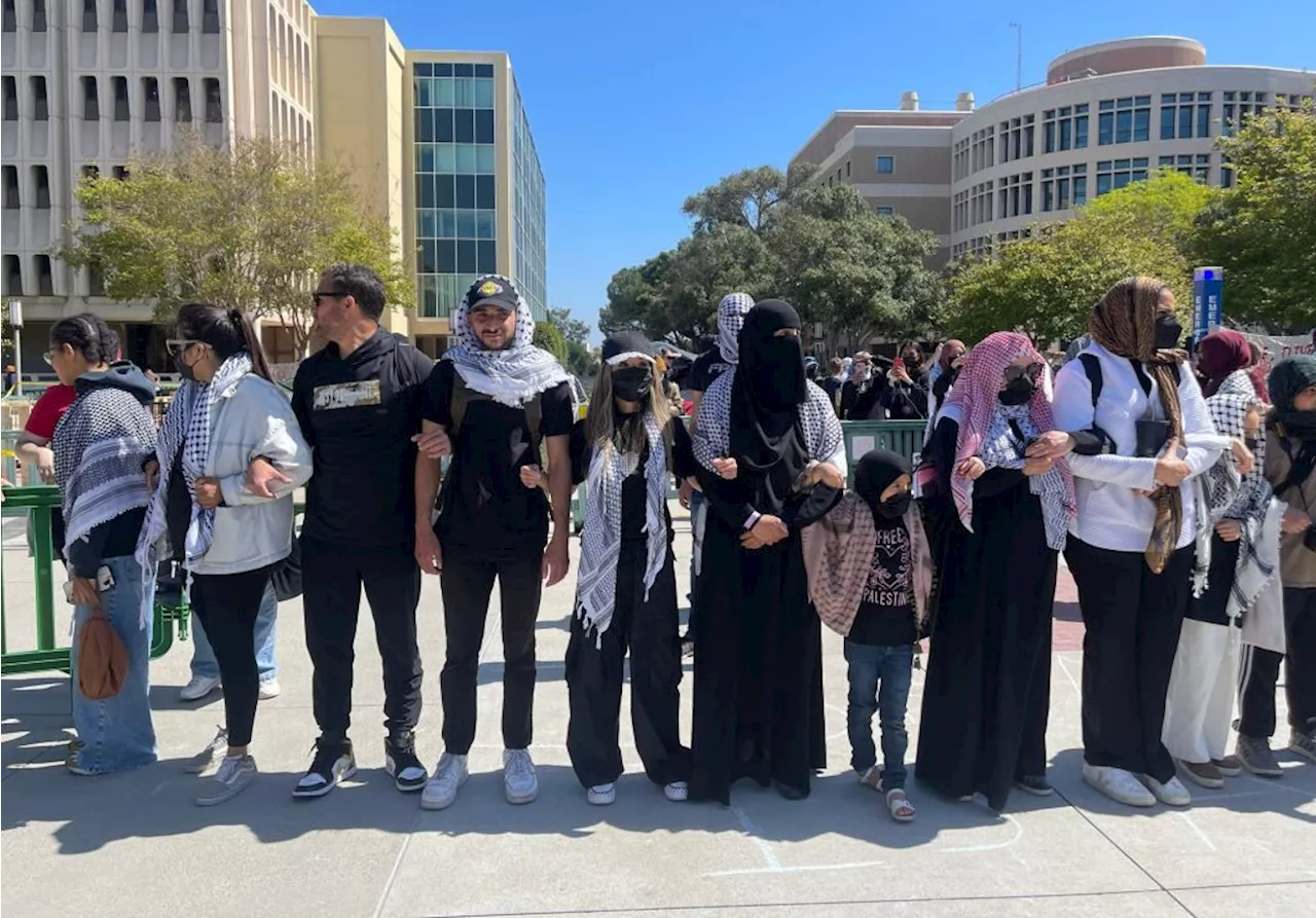 Pro-Palestinian students set up tents at UC Irvine