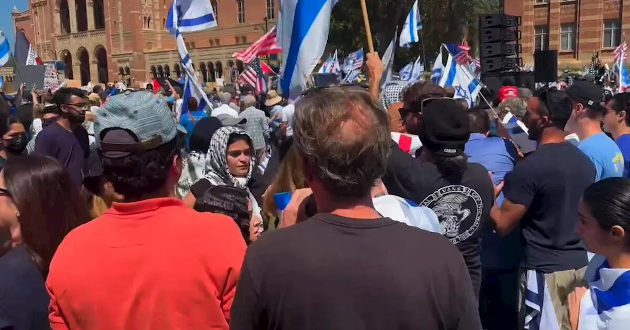 Dueling Gaza protests at UCLA draw hundreds as USC sees peaceful demonstration