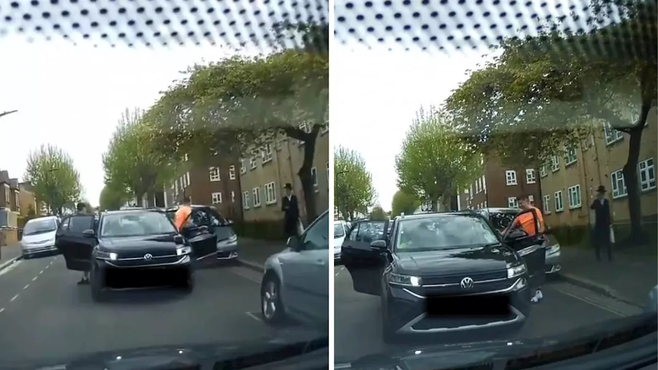 Shocking moment four men 'try to force Jewish pedestrian into car boot' in North London