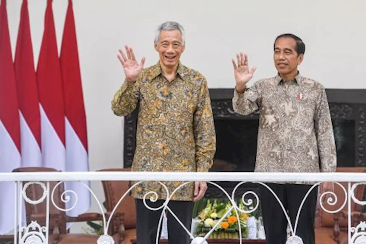 Presiden Joko Widodo Menerima Kunjungan Kehormatan Perdana Menteri Singapura Lee Hsien Loong di Istana Bogor