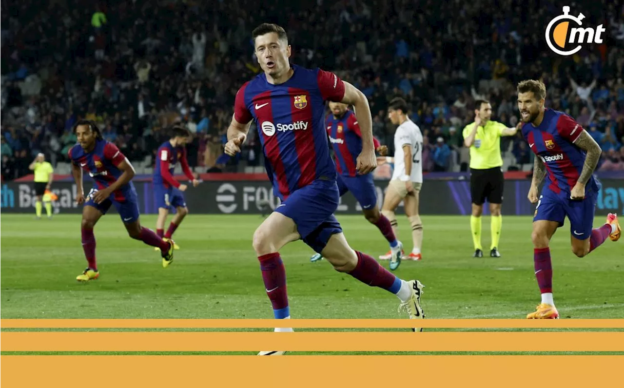 Con hat-trick de Lewandowski, Barcelona remontó en casa al Valencia