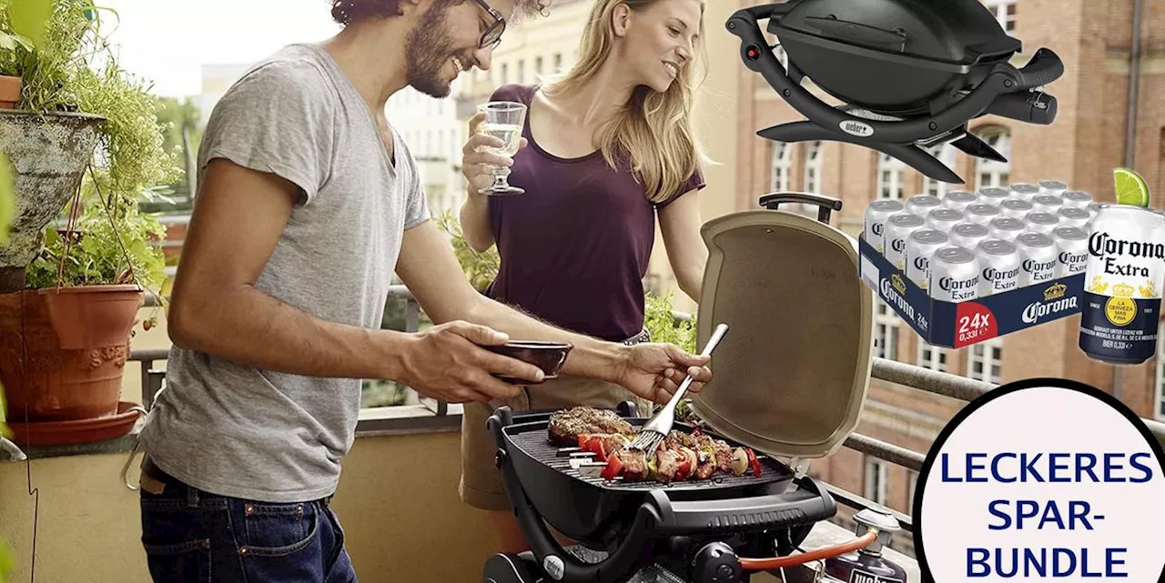 Weber-Grill mit 105€ Rabatt: Amazon feuert Topseller-Gasgrill im Spar-Bundle mit Corona-Bier raus