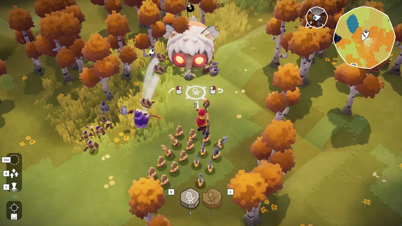 Check out Oddsparks, which is something like Pikmin by way of Factorio