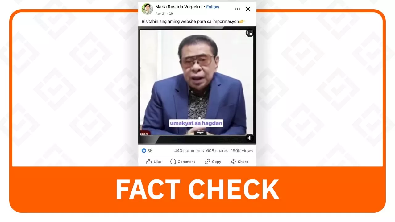 FACT CHECK: Chavit Singson not endorsing unregistered joint pain cure