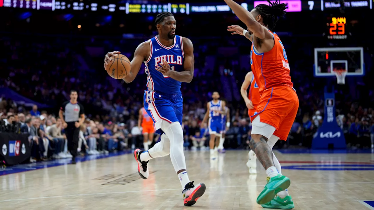 Joel Embiid returns from knee surgery, helps lift 76ers over Thunder 109-105