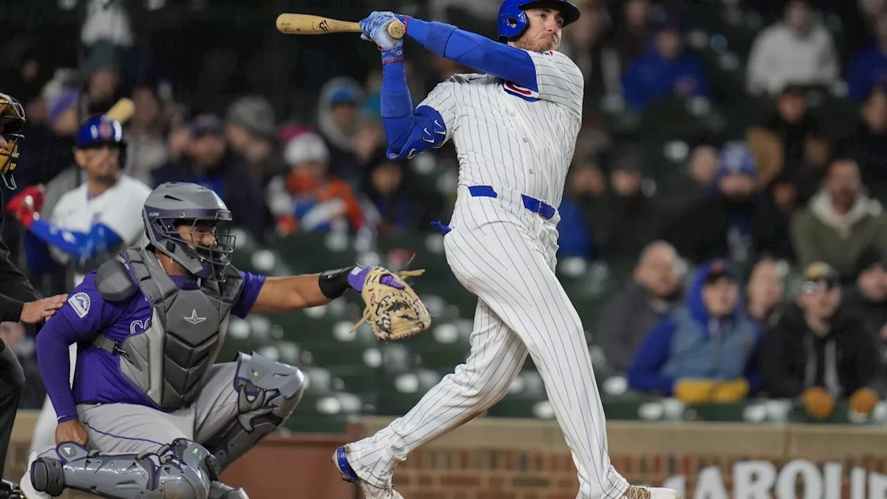 Cody Bellinger hits a 2-run homer as the Chicago Cubs pound the Colorado Rockies 12-2