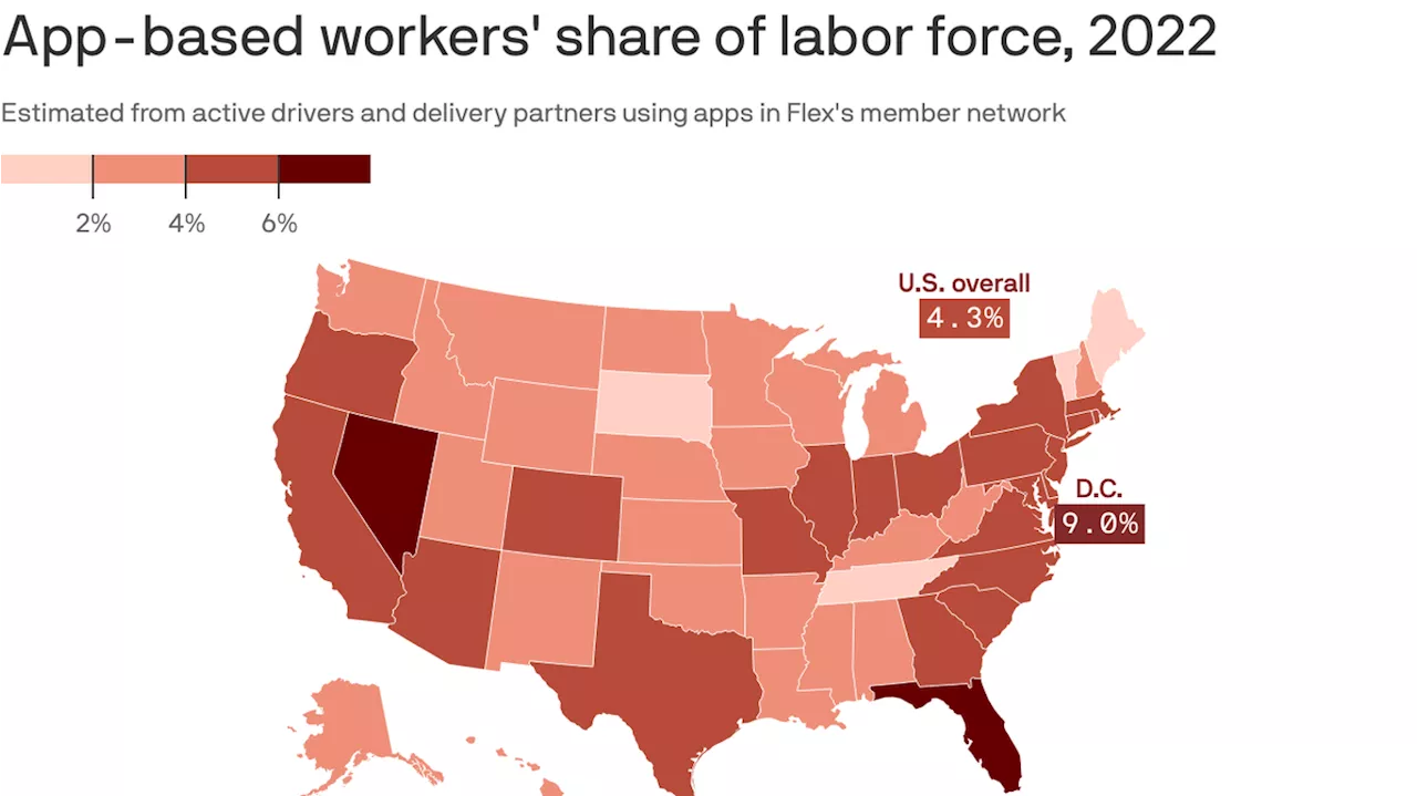 America's hotspots for app-based work, mapped