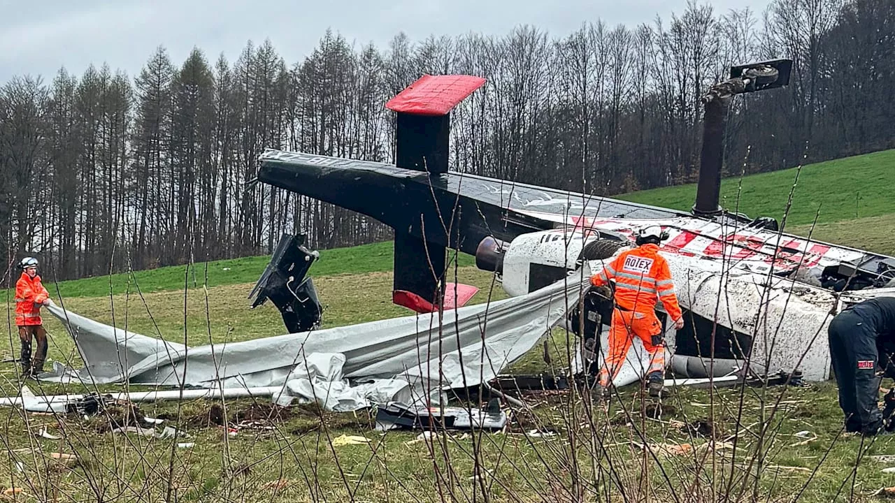 Sonneberg, Thüringen: Von Windböe erfasst! Hubschrauber stürzt ab