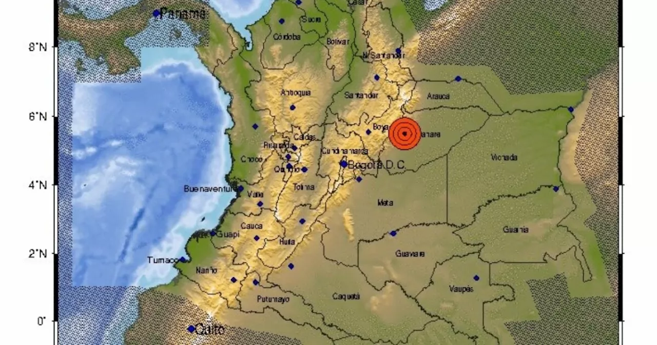 Fuerte temblor hoy en Colombia: se registró uno de 4.8 en Casanare