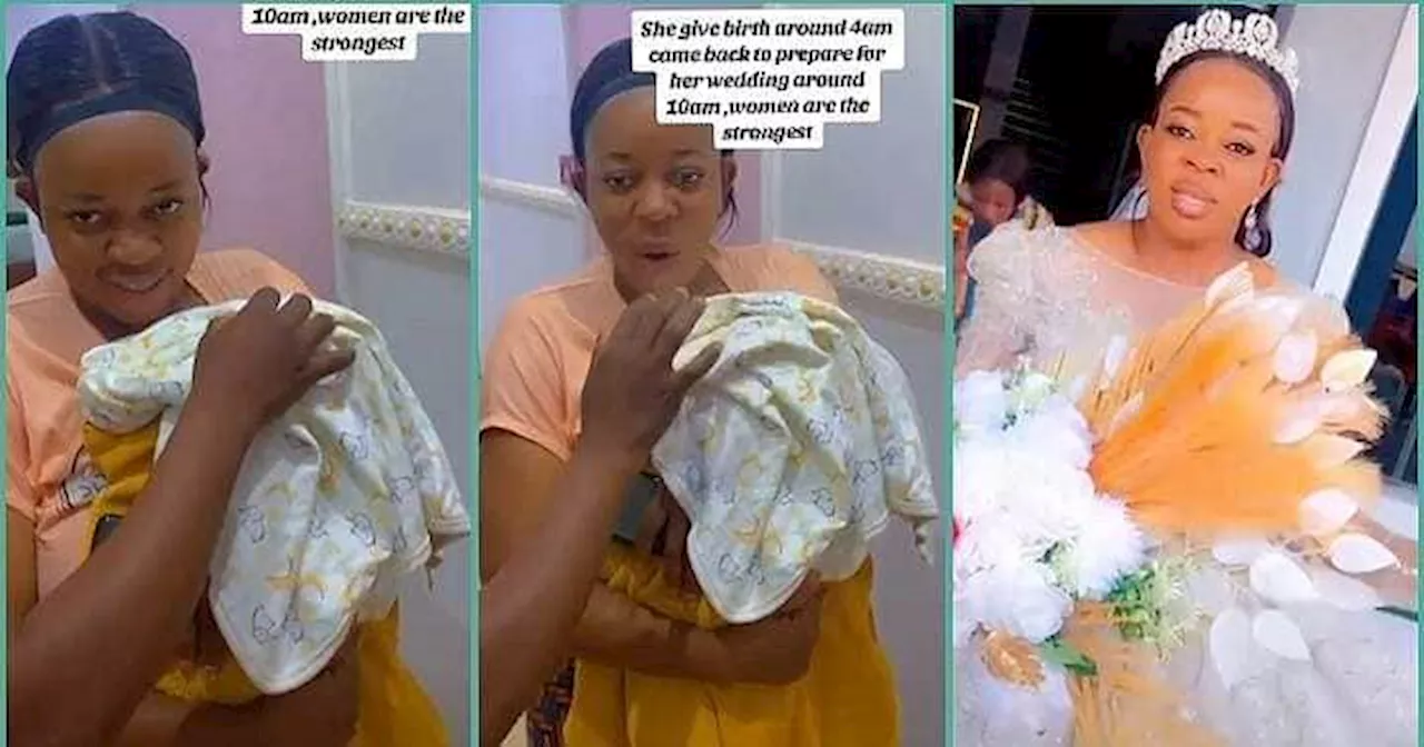 Woman Who Delivered Baby at 4am, Holds Wedding Ceremony on Same Day, Video Stuns Viewers