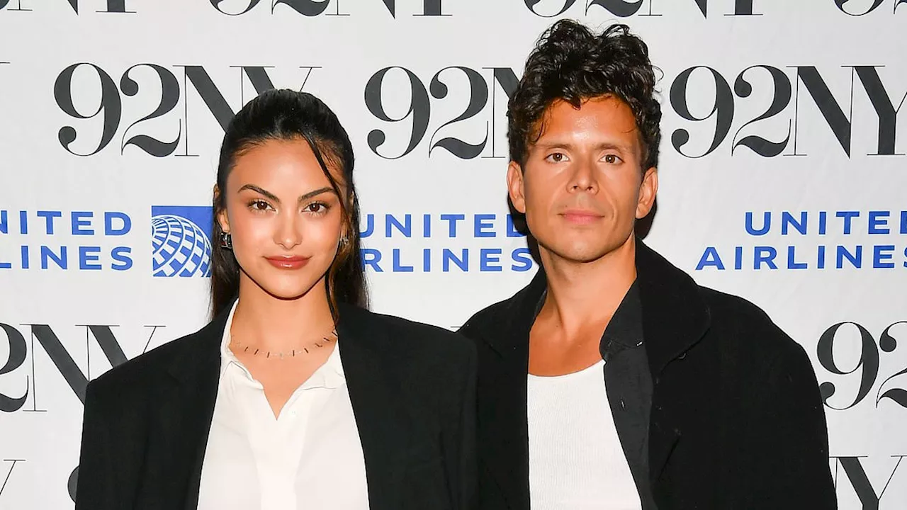 Camila Mendes and boyfriend Rudy Mancuso coordinate in black and white looks at Musica screening