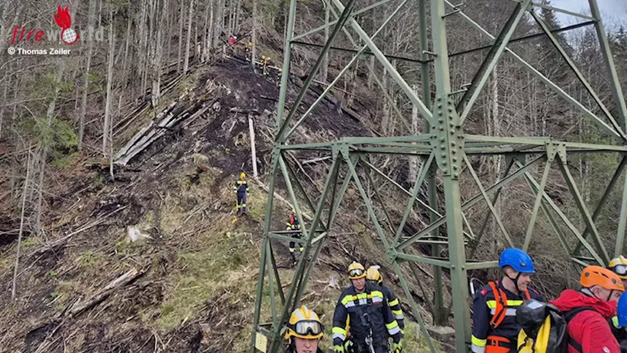 Stmk: Waldbrandzug aus dem BFV Knittelfeld bei Waldbrand im Bereich Liezen im Einsatz