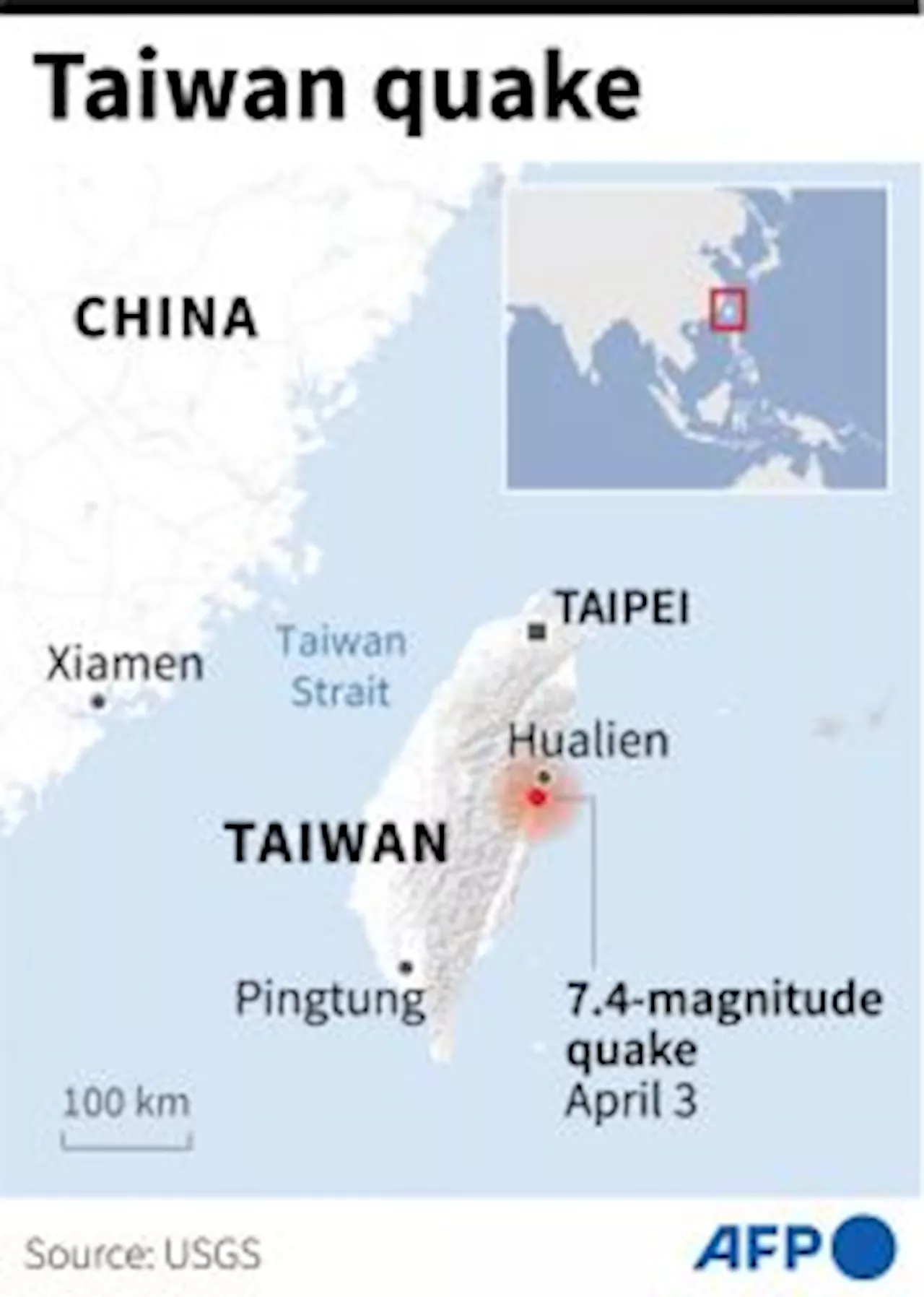 Dua Bangunan Ambruk di dekat Pusat Gempa di Taiwan