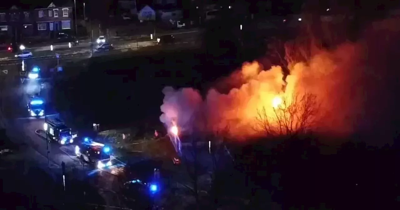 Blackley fire LIVE updates as huge blaze tears through building with road shut off