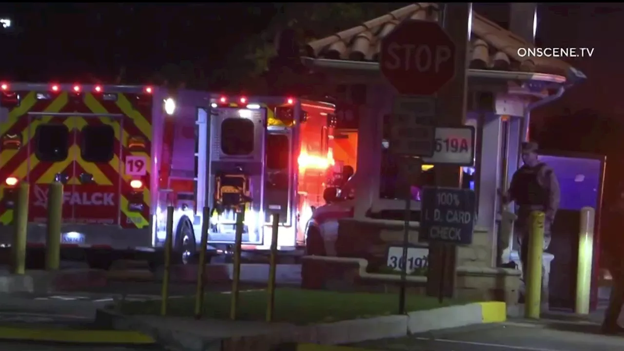 Unmarked security vehicle crashes into barricade at Naval Base San Diego's 32nd Street gate