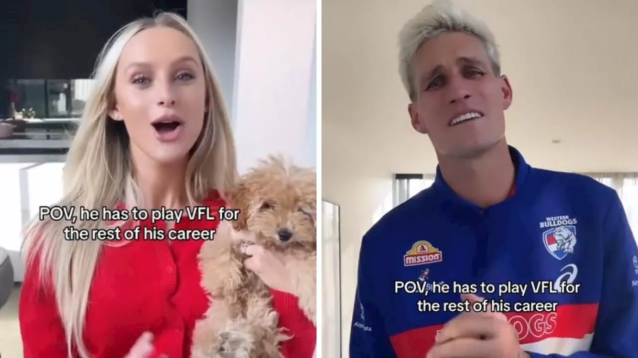 AFL star, fiance go viral in ‘cringe’ clip