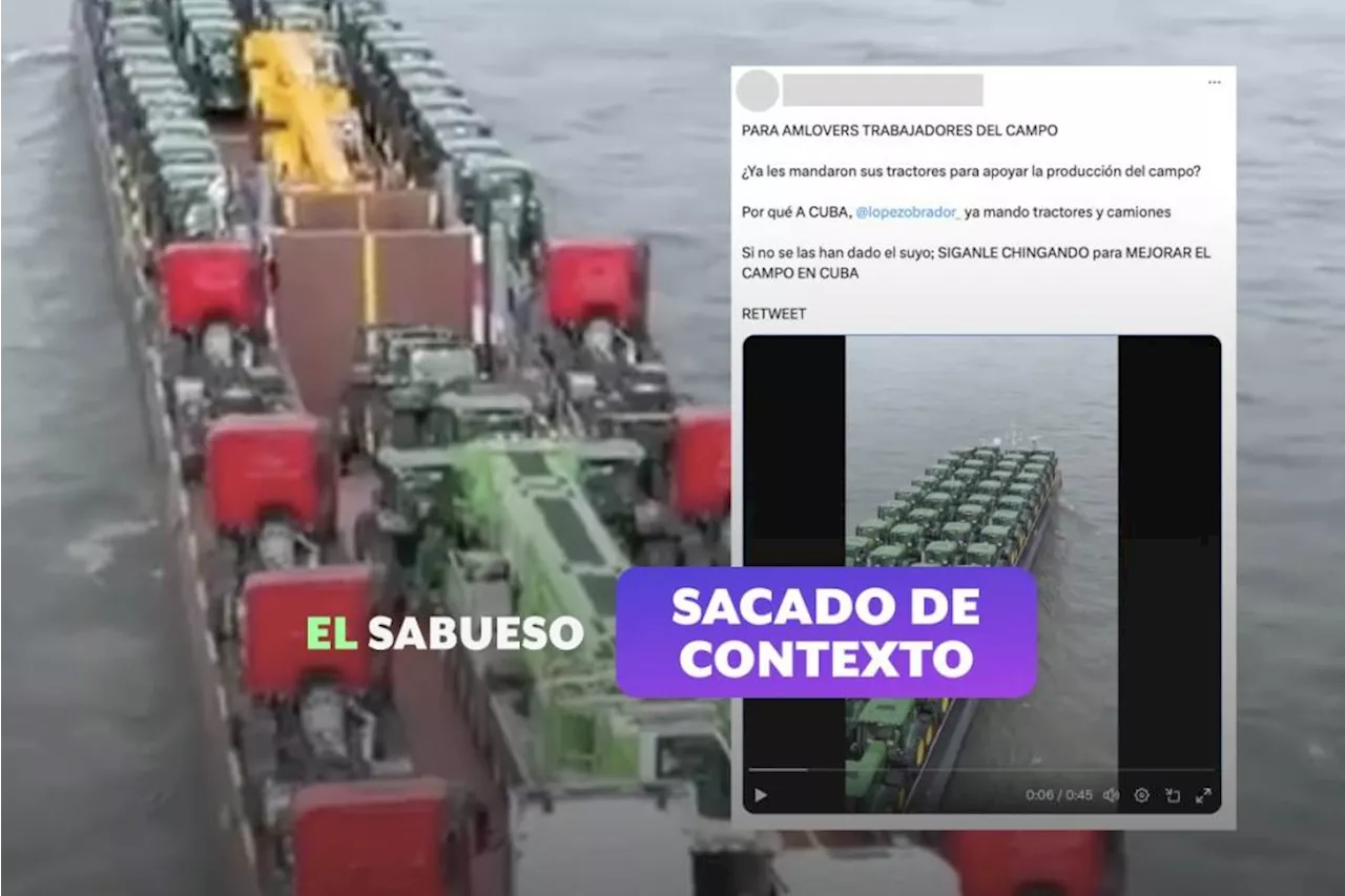 Video de tractores en un carguero no corresponde a una donación