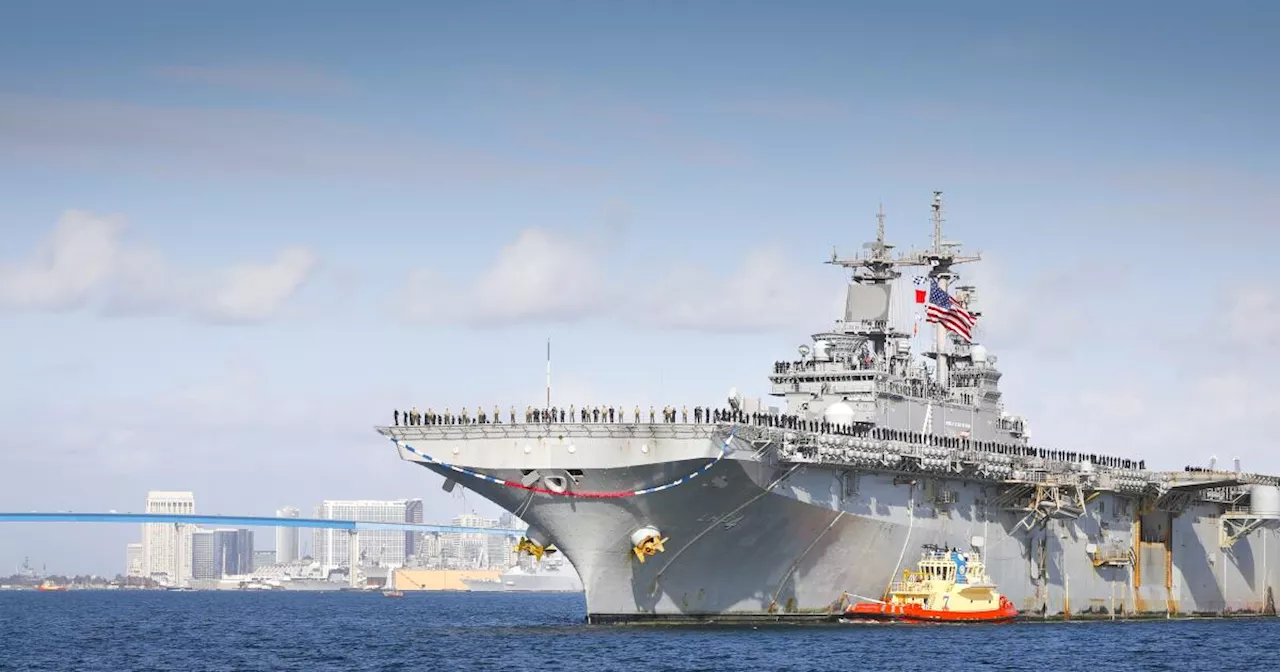 Trouble-plagued amphibious assault ship USS Boxer finally leaves San Diego for the Indo-Pacific