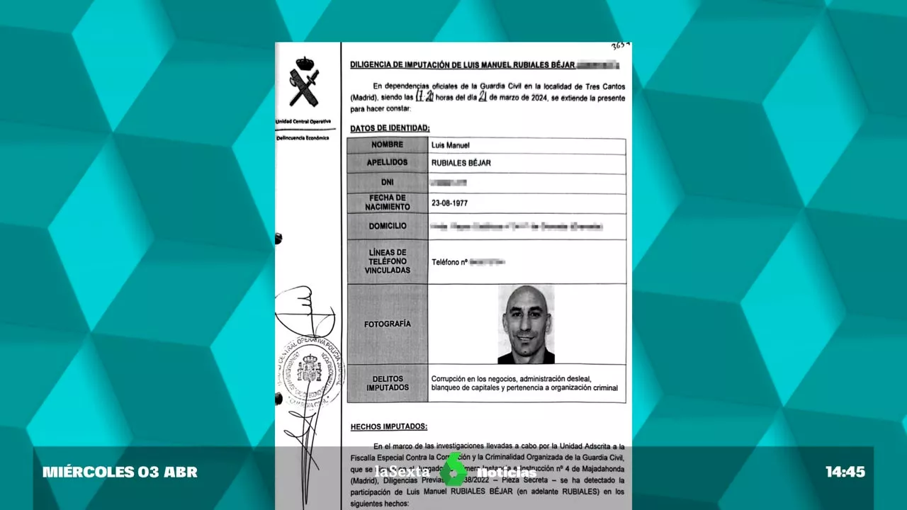 Rubiales será llamado a declarar como investigado por la 'Operación Brody' en los próximos días