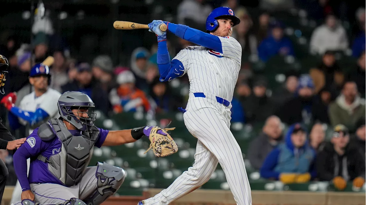 Bellinger hits a 2-run homer as the Cubs pound the Rockies