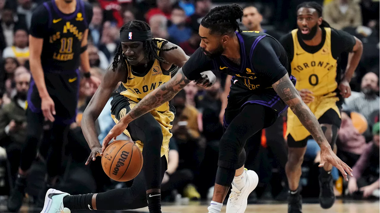 Russell leads Lakers past Raptors; Toronto's losing skid stretches to 14