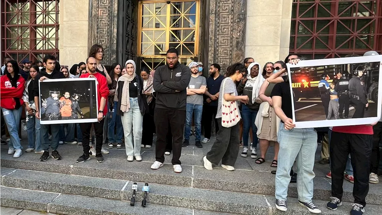 Protesters demand Columbus City Council drops charges against those arrested at Ohio State