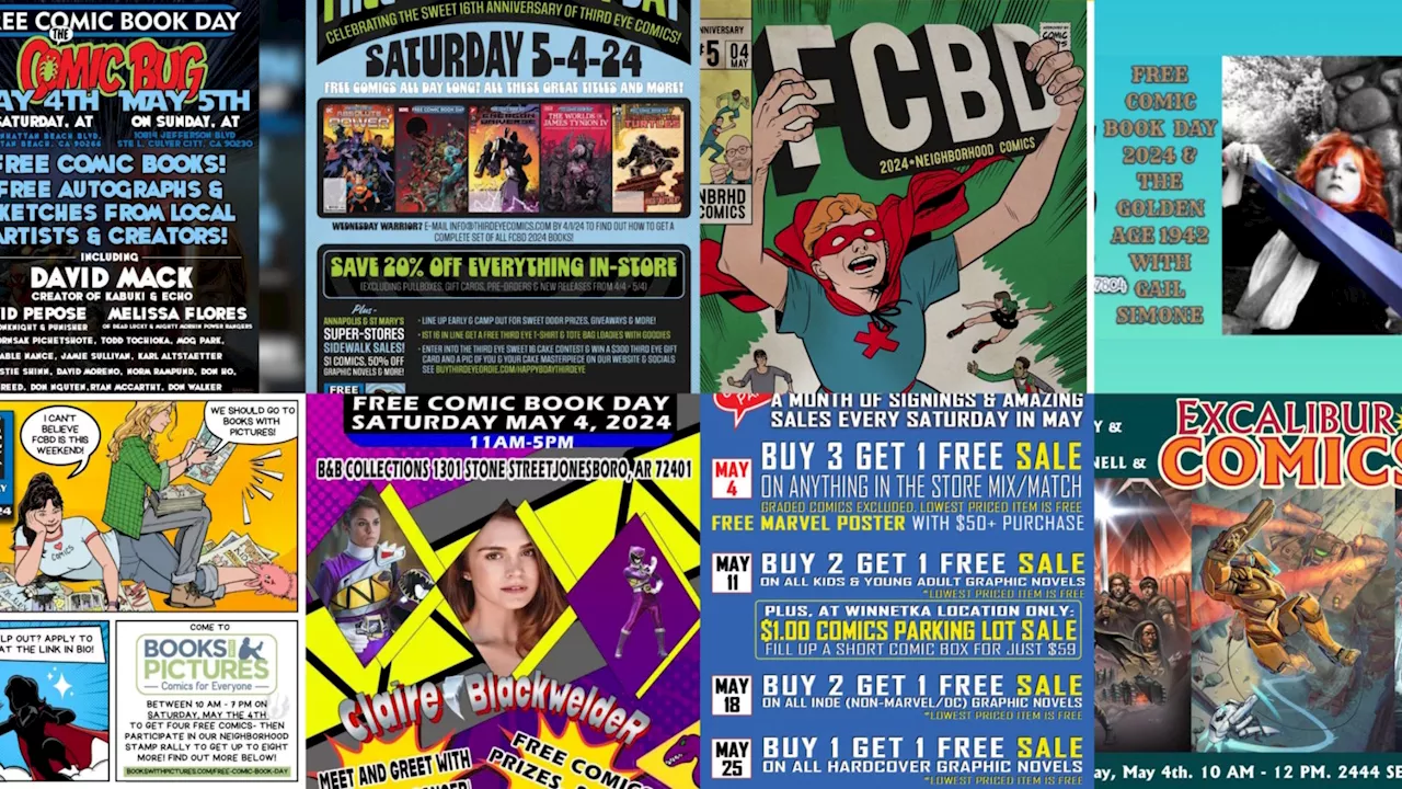 100 Comic Book Stores With Specal Events for Free Comic Book Day 2024