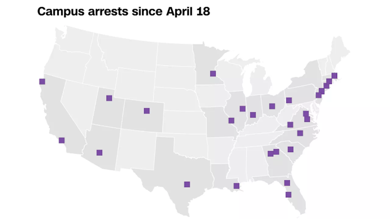 Map: Where university protesters have been arrested across the United States