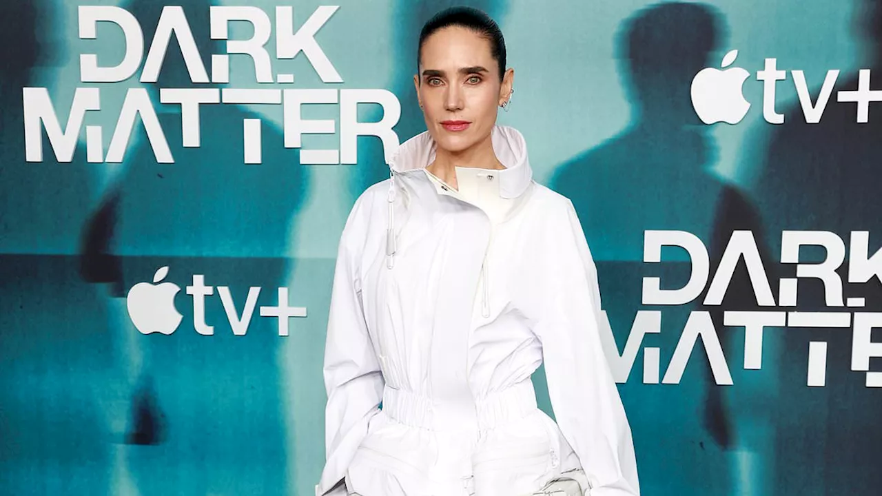 Jennifer Connelly wears Louis Vuitton ski-coat dress to LA premiere of her Apple TV+ series Dark...