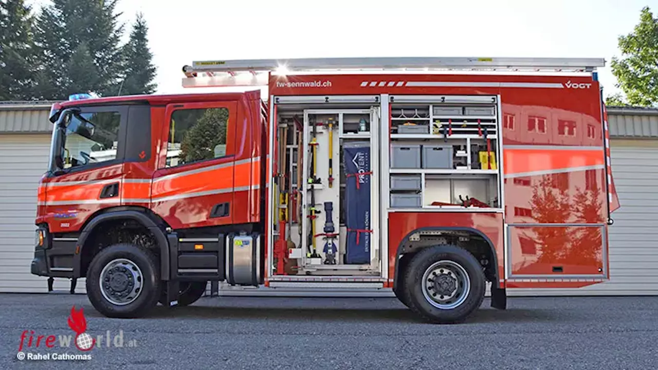 Neues Pionierfahrzeug auf Scania Scania P370 B 4×4 HA für die Feuerwehr Sennwald (Schweiz)